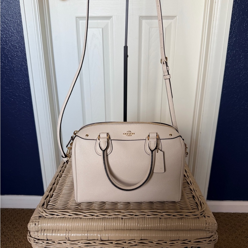 Coach Pebble Leather Satchel in Blush